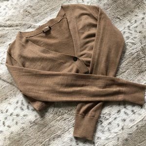 J. Crew Brown 100% Merino Wool Buttoned Cardigan